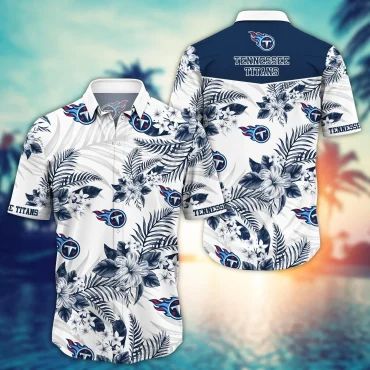 Tennessee Titans Tropical Elegance Hawaiian Shirt Unisex T-shirt, Sweatshirt, Hoodie, Long Sleeve Tee - T-Shirt, Sweatshirt, Hoodie