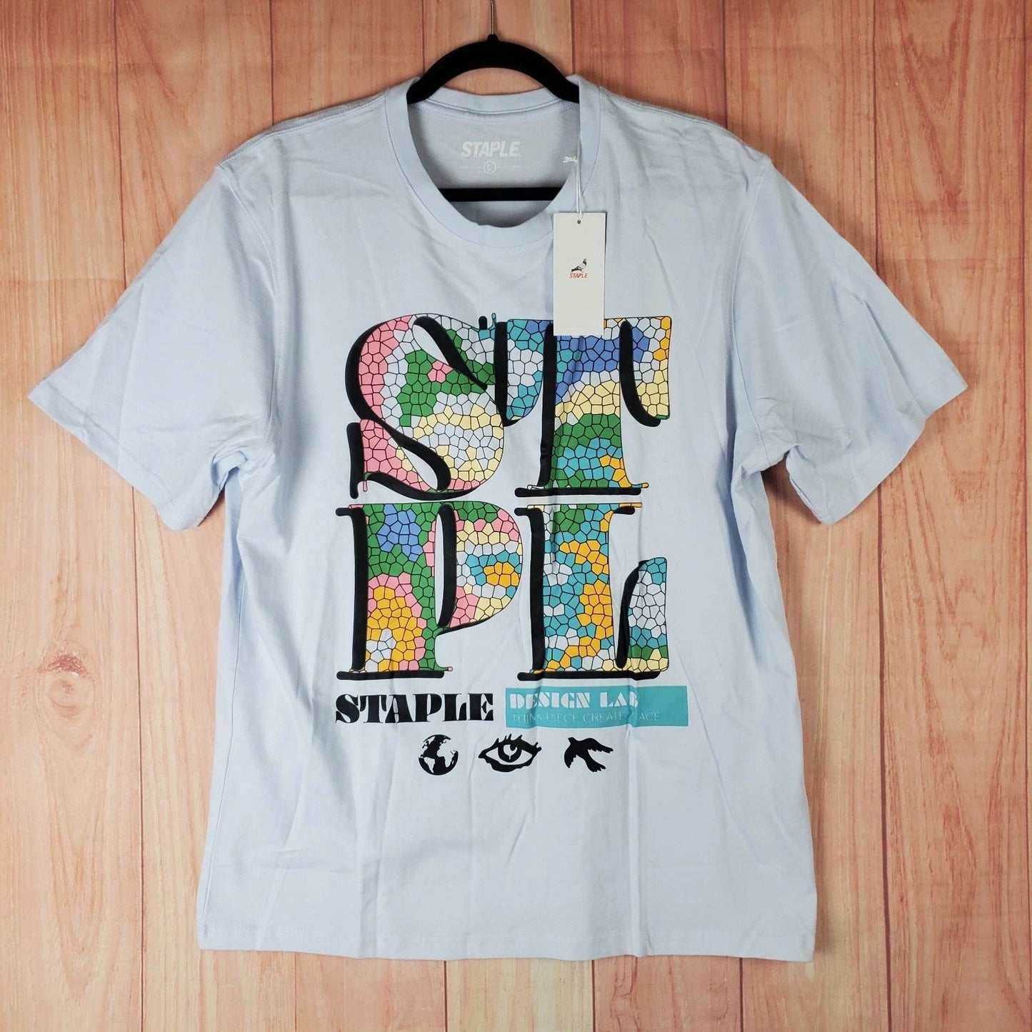 Staple T Shirt Men Large Light Blue Cotton Graphic Design Lab Think Piece Create Unisex T-shirt, Sweatshirt, Hoodie, Long Sleeve Tee - T-Shirt, Sweatshirt, Hoodie