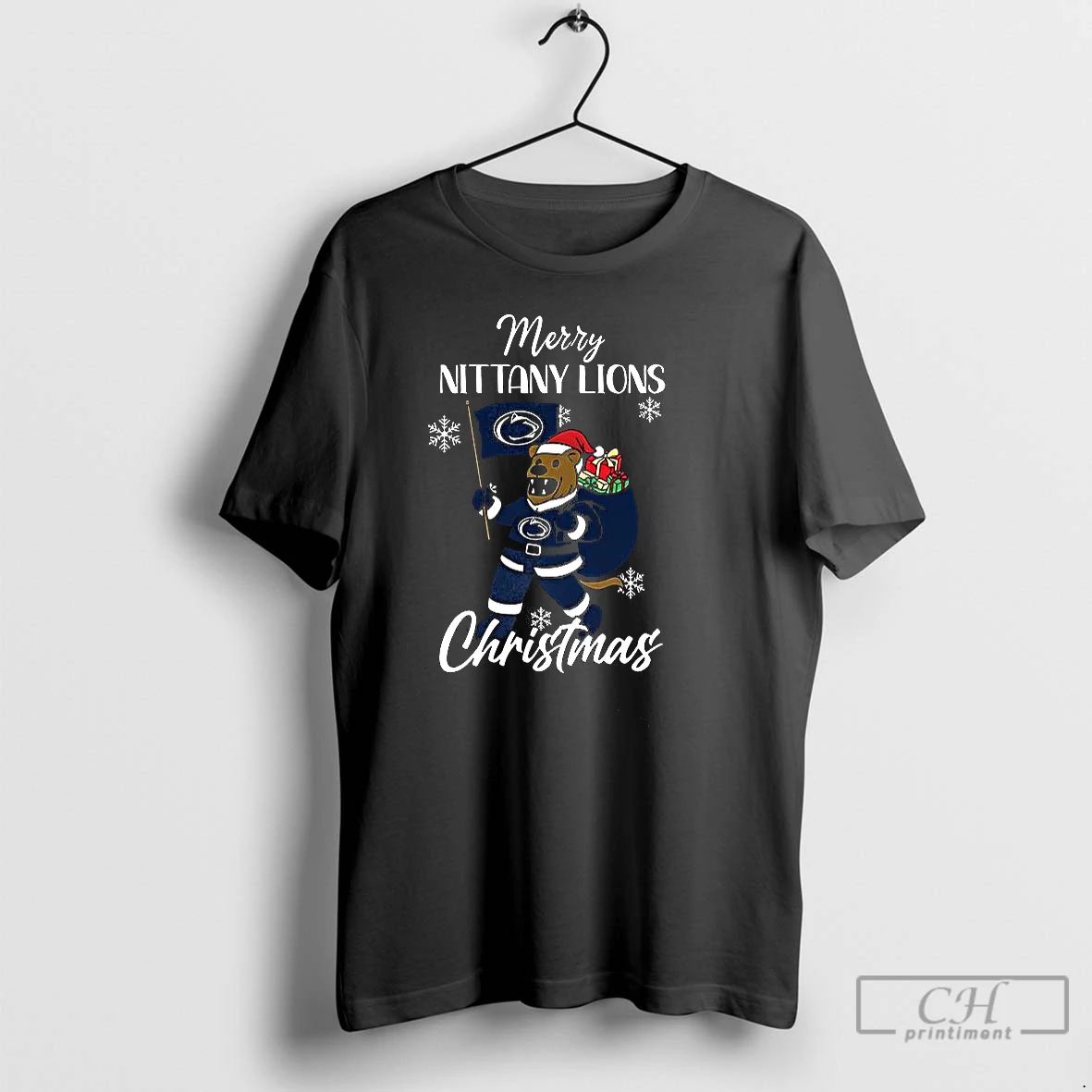 Premium Santa Merry Penn State Nittany Lions Mascot Merry Christmas 2025 T Shirts Unisex T-shirt, Sweatshirt, Hoodie, Long Sleeve Tee - T-Shirt, Sweatshirt, Hoodie