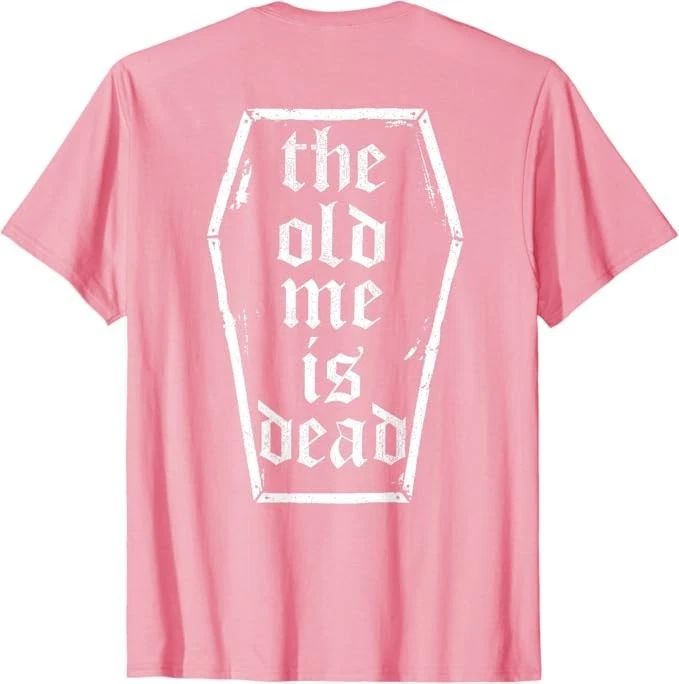 The Old Me is Dead in Coffin Funny Vintage Gym (ON Back) T-Shirt Unisex T-shirt, Sweatshirt, Hoodie, Long Sleeve Tee - T-Shirt, Sweatshirt, Hoodie