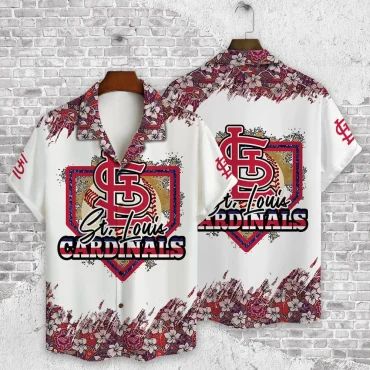 St. Louis Cardinals Floral Diamond Hawaiian Shirt Unisex T-shirt, Sweatshirt, Hoodie, Long Sleeve Tee - T-Shirt, Sweatshirt, Hoodie