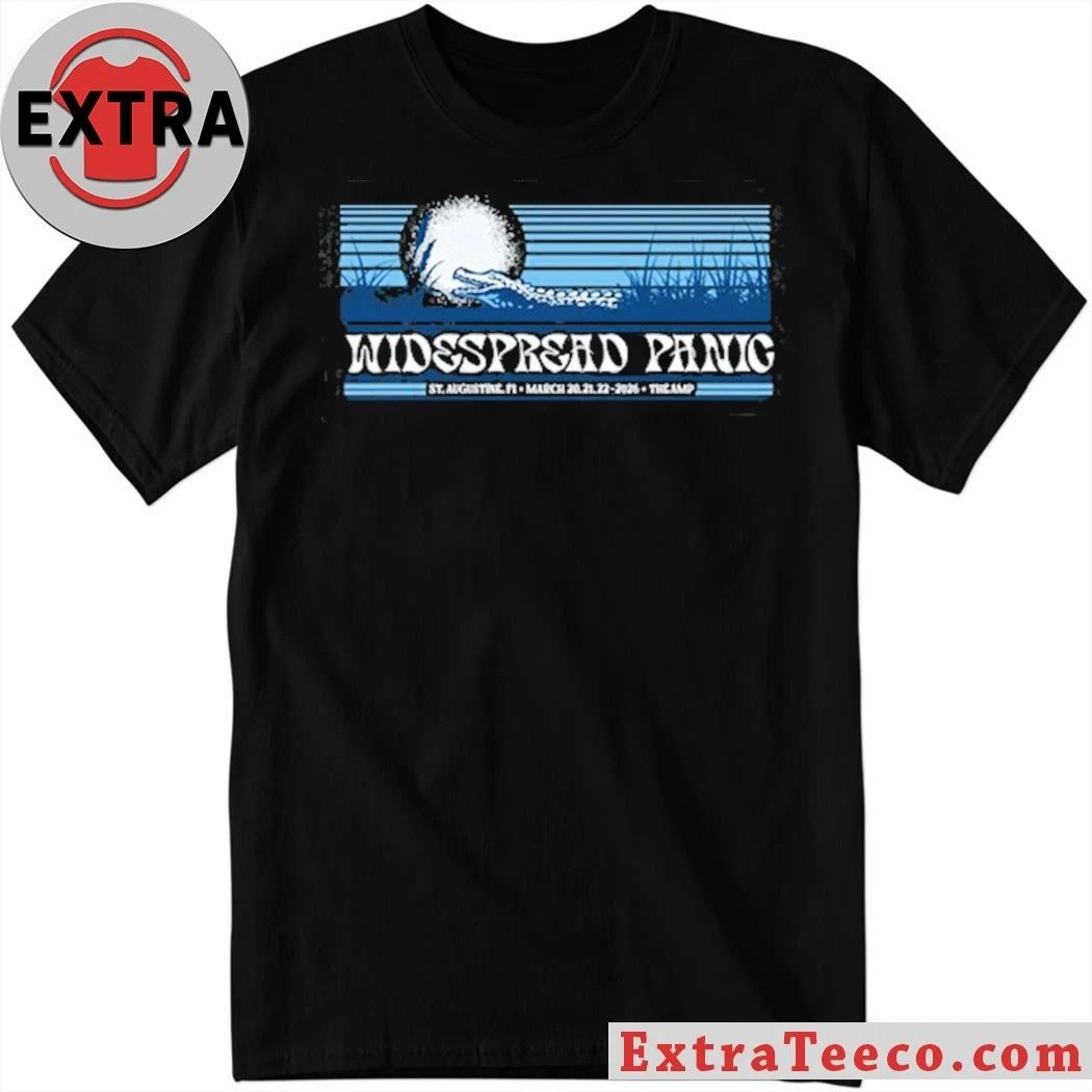 Widespread Panic at Saint Augustine Amphitheatre March 20-22, 2026 Event Shirt Unisex T-shirt, Sweatshirt, Hoodie, Long Sleeve Tee - T-Shirt, Sweatshirt, Hoodie