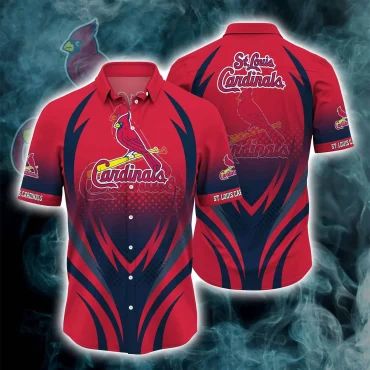 St. Louis Cardinals Fierce Stripes Hawaiian Shirt Unisex T-shirt, Sweatshirt, Hoodie, Long Sleeve Tee - T-Shirt, Sweatshirt, Hoodie