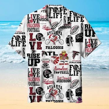 Atlanta Falcons Rise Up Hawaiian Shirt Unisex T-shirt, Sweatshirt, Hoodie, Long Sleeve Tee - T-Shirt, Sweatshirt, Hoodie