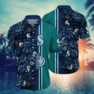 Seattle Mariners Pacific Paradise Hawaiian Shirt Unisex T-shirt, Sweatshirt, Hoodie, Long Sleeve Tee - T-Shirt, Sweatshirt, Hoodie
