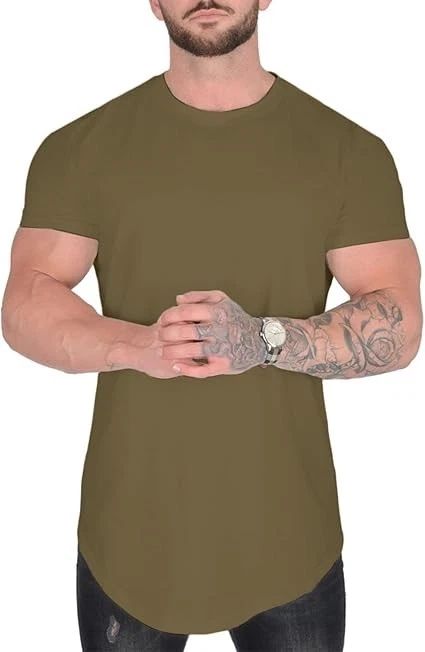 Men T-Shirt Gym Workout Short Sleeve Cotton Lightweight Summer Tee Slim Green XL Unisex T-shirt, Sweatshirt, Hoodie, Long Sleeve Tee - T-Shirt, Sweatshirt, Hoodie