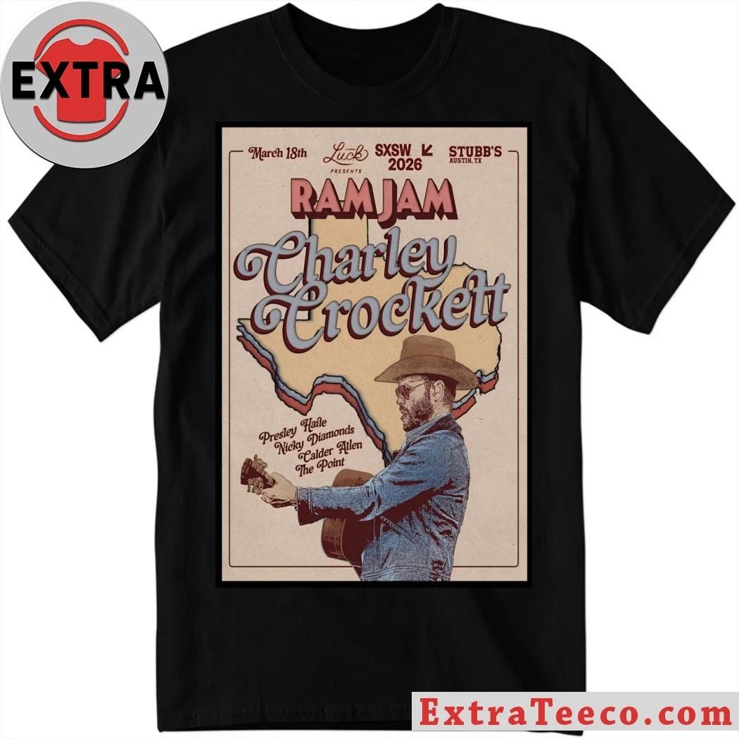 Charley Crockett Stubbs In Austin TX 3 18 2026 Poster Shirt Unisex T-shirt, Sweatshirt, Hoodie, Long Sleeve Tee - T-Shirt, Sweatshirt, Hoodie