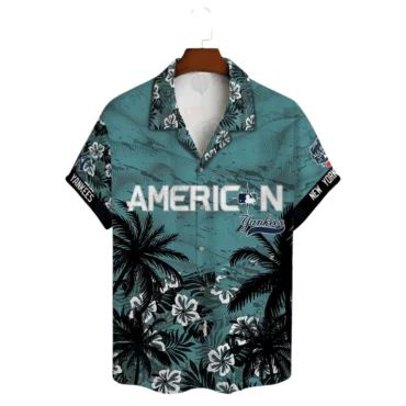 New York Yankees Teal Tropics Hawaiian Shirt Unisex T-shirt, Sweatshirt, Hoodie, Long Sleeve Tee - T-Shirt, Sweatshirt, Hoodie