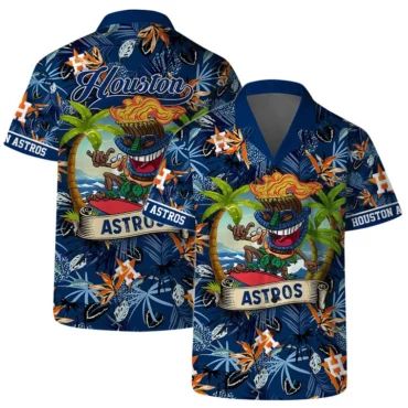 Houston Astros Tiki Surf Hawaiian Shirt Unisex T-shirt, Sweatshirt, Hoodie, Long Sleeve Tee - T-Shirt, Sweatshirt, Hoodie