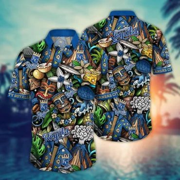 Kansas City Royals Tiki Paradise Hawaiian Shirt Unisex T-shirt, Sweatshirt, Hoodie, Long Sleeve Tee - T-Shirt, Sweatshirt, Hoodie
