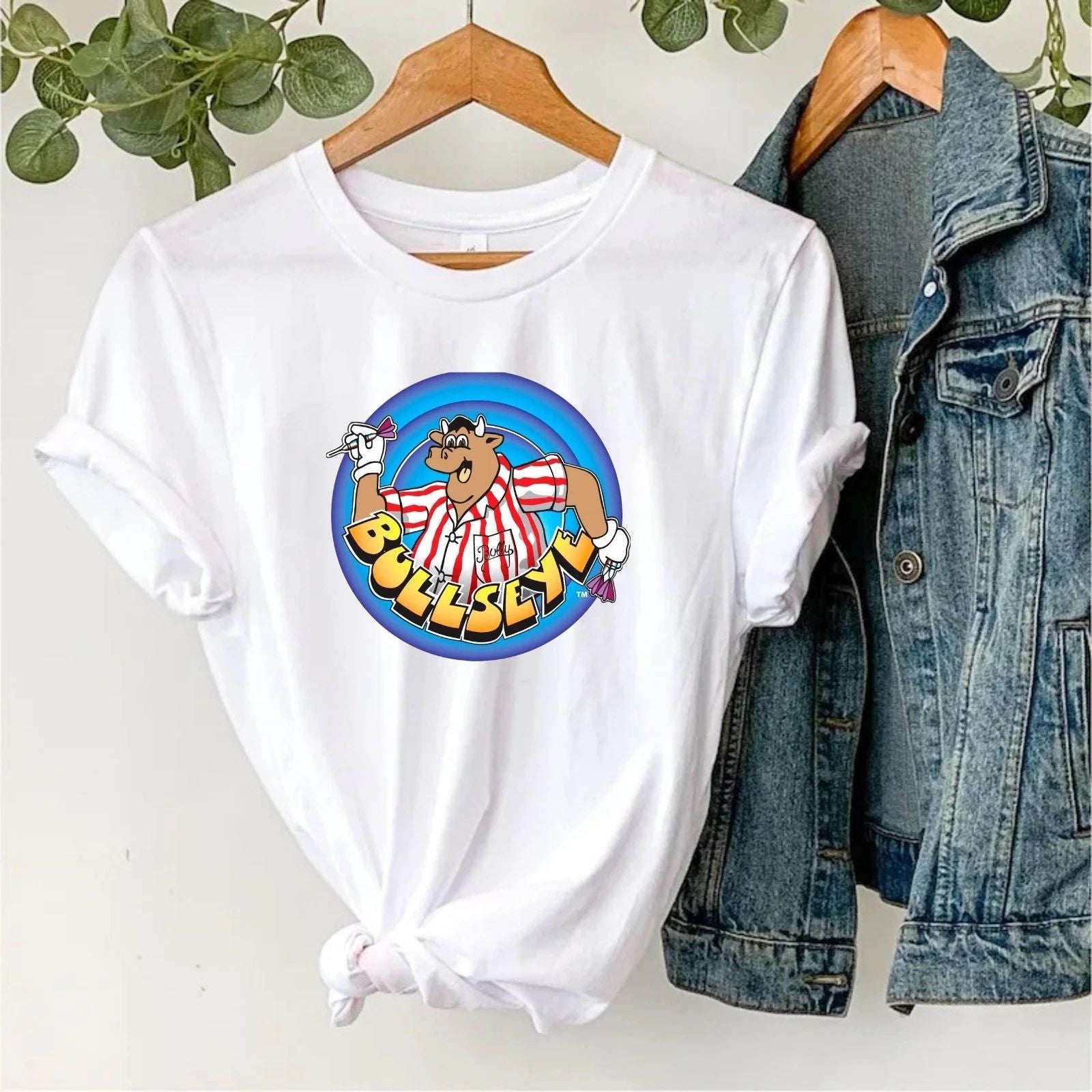 Bull T-Shirt  Funny Dart - Retro Cartoon- Tv Show Dartboard Humor Tee  Gift Unisex T-shirt, Sweatshirt, Hoodie, Long Sleeve Tee - T-Shirt, Sweatshirt, Hoodie