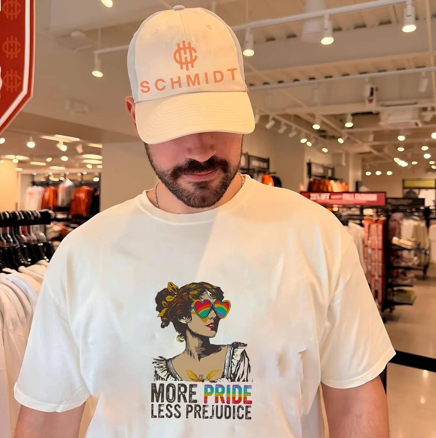 More Pride Less Prejudice LGBTQ Rainbow Heart Sunglasses shirt Unisex T-shirt, Sweatshirt, Hoodie, Long Sleeve Tee - T-Shirt, Sweatshirt, Hoodie