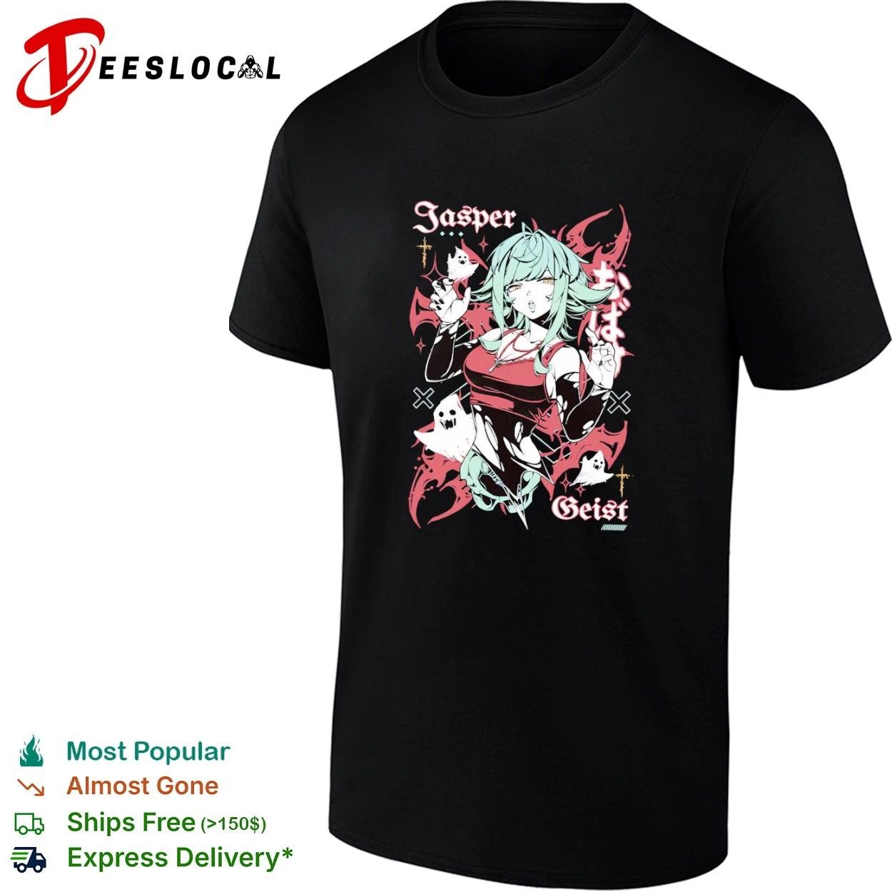 Jasper Geist Anime Girl Ghost goth manga T-shirt Unisex T-shirt, Sweatshirt, Hoodie, Long Sleeve Tee - T-Shirt, Sweatshirt, Hoodie