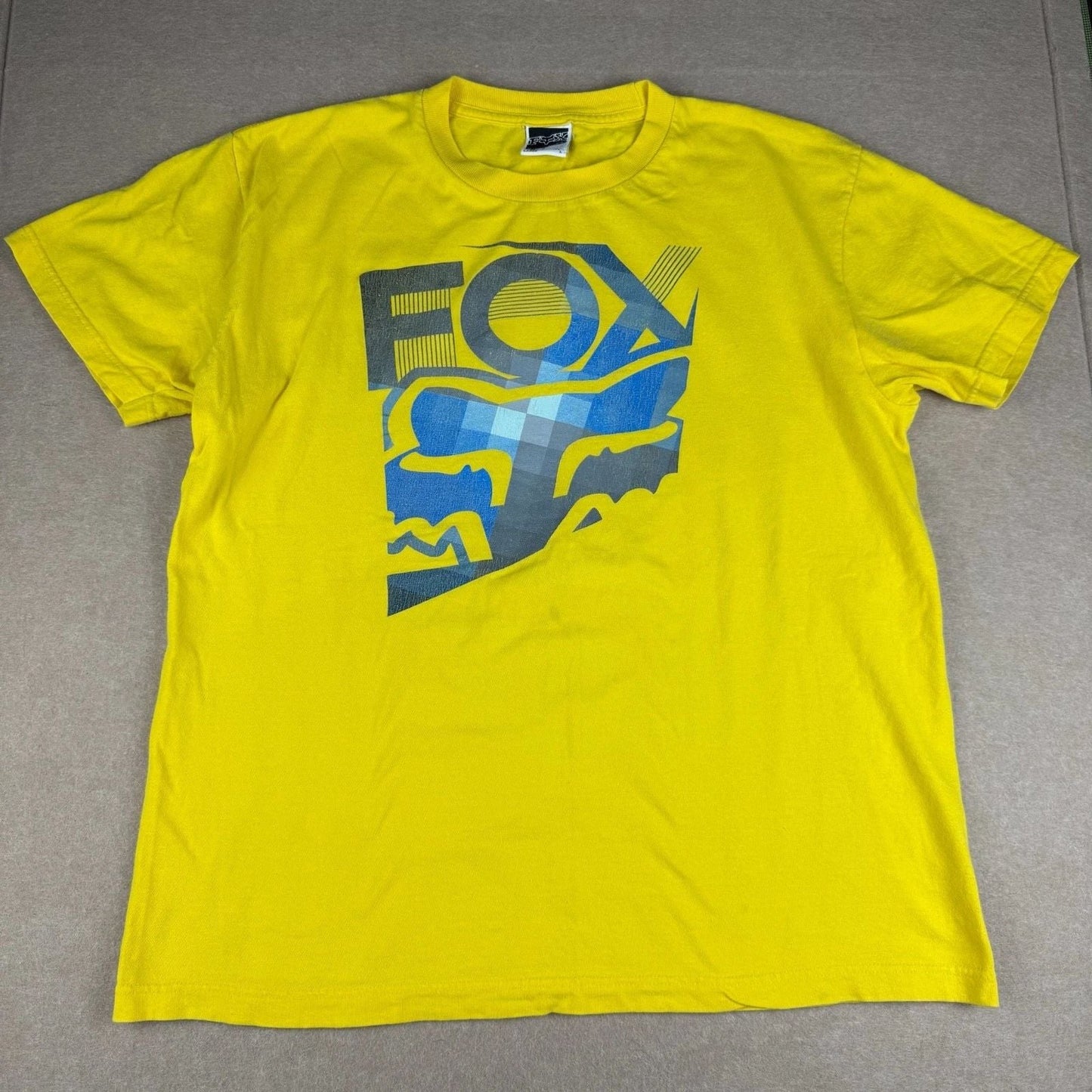 Fox Shirt Mens Large Yellow Motocross Racing Graphic Logo Sports Tee Unisex T-shirt, Sweatshirt, Hoodie, Long Sleeve Tee - T-Shirt, Sweatshirt, Hoodie