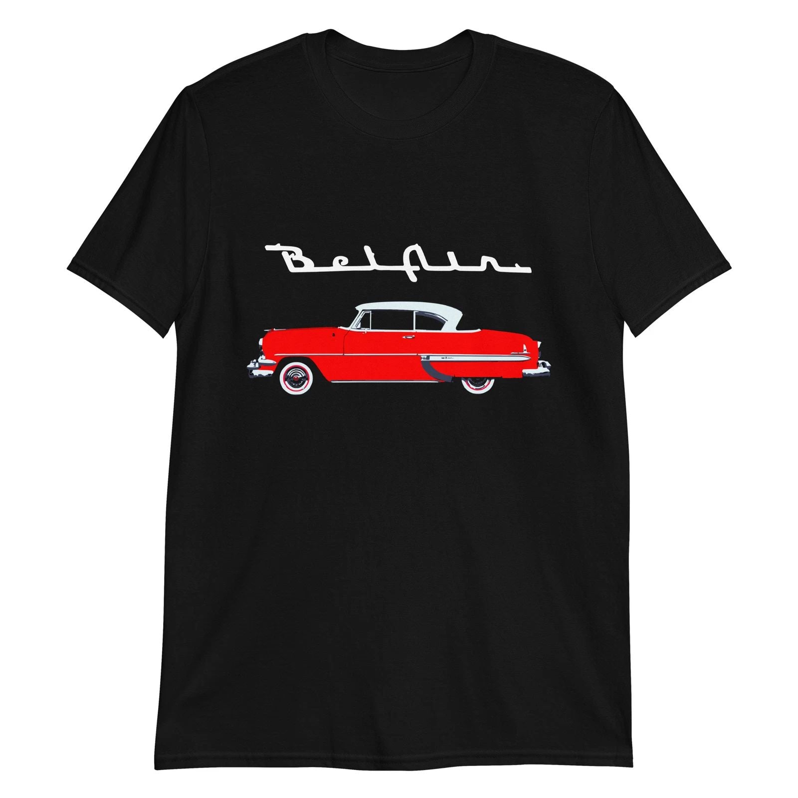 1954 Chevy Bel Air Red Antique Classic Car Collector Cars Short-Sleeve T-Shirt Unisex T-shirt, Sweatshirt, Hoodie, Long Sleeve Tee - T-Shirt, Sweatshirt, Hoodie