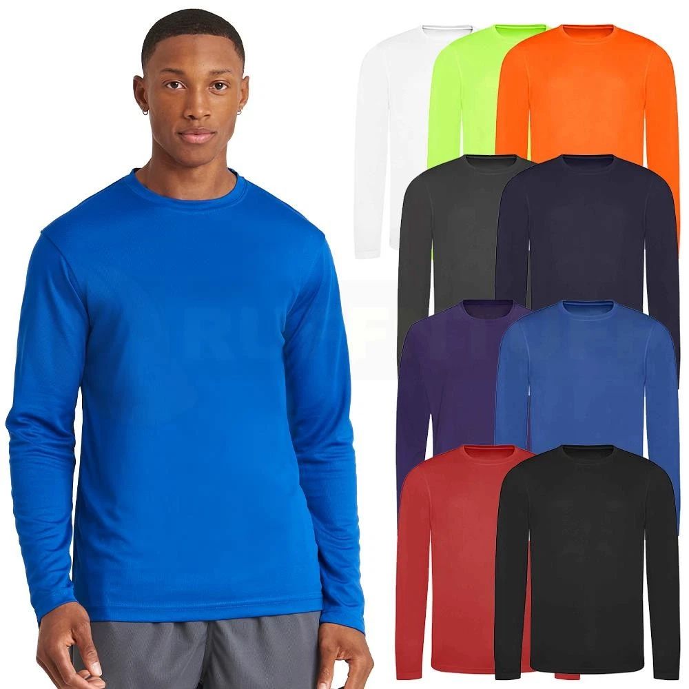 AWDis Long Sleeve T-Shirt Quick Dry Polyester Gym Summer Sports Running Mens Tee Unisex T-shirt, Sweatshirt, Hoodie, Long Sleeve Tee - T-Shirt, Sweatshirt, Hoodie
