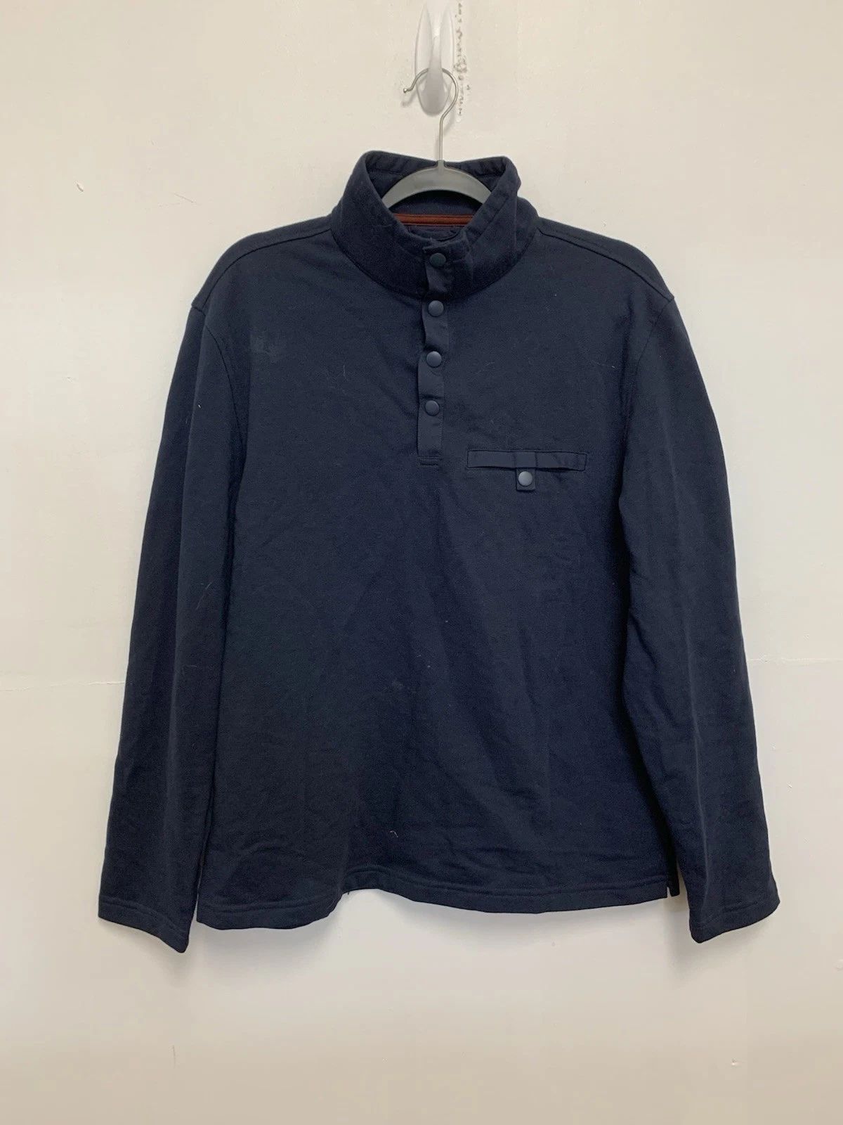 UNTUCKIT Shirt Mens L Deverauz Half Snap Mock Neck Cotton Stretch Pullover Blue Unisex T-shirt, Sweatshirt, Hoodie, Long Sleeve Tee - T-Shirt, Sweatshirt, Hoodie