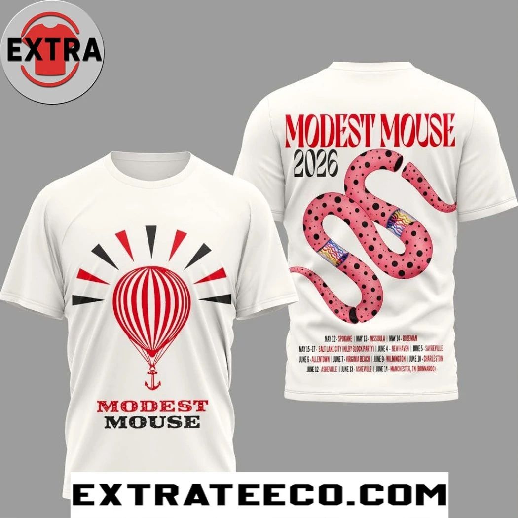 Modest Mouse 2026 North American tour Two Sided Shirt Unisex T-shirt, Sweatshirt, Hoodie, Long Sleeve Tee - T-Shirt, Sweatshirt, Hoodie