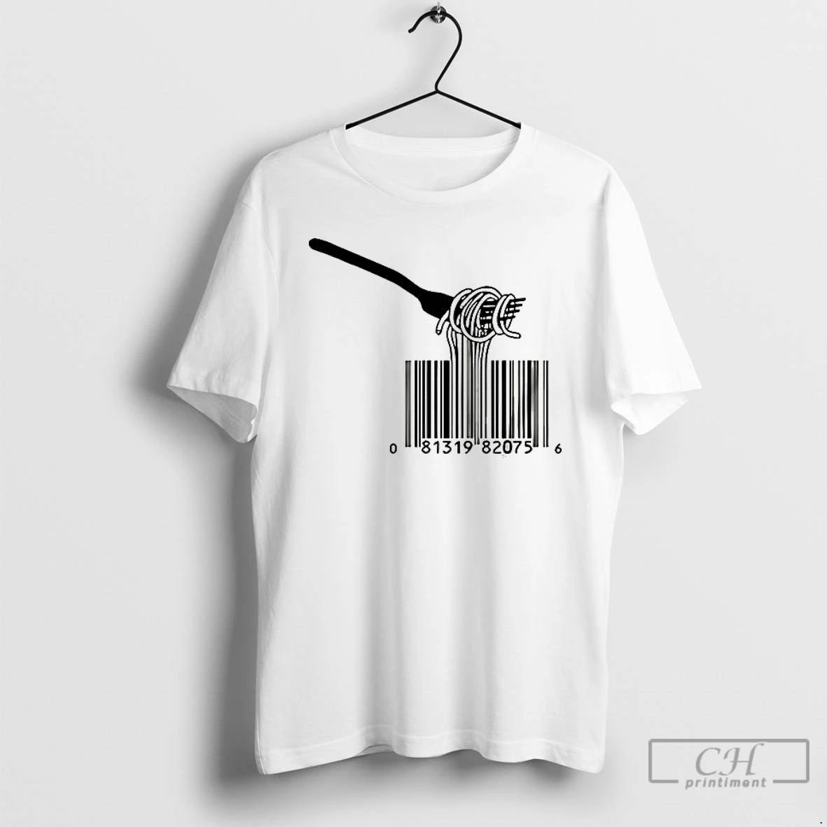 Premium Fork Twisting Spaghetti Barcodes T Shirts Unisex T-shirt, Sweatshirt, Hoodie, Long Sleeve Tee - T-Shirt, Sweatshirt, Hoodie