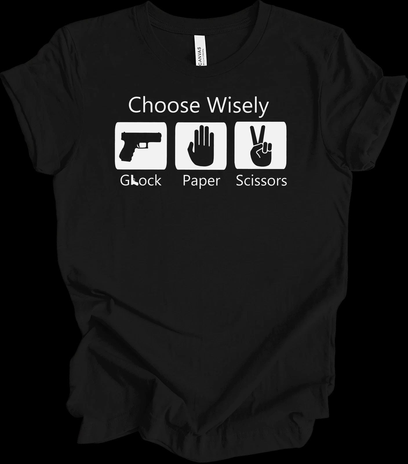 Glock Paper Scissors Shirt Choose Wisely Gun Lover Gift Pro 2nd Amendment Tee Unisex T-shirt, Sweatshirt, Hoodie, Long Sleeve Tee - T-Shirt, Sweatshirt, Hoodie