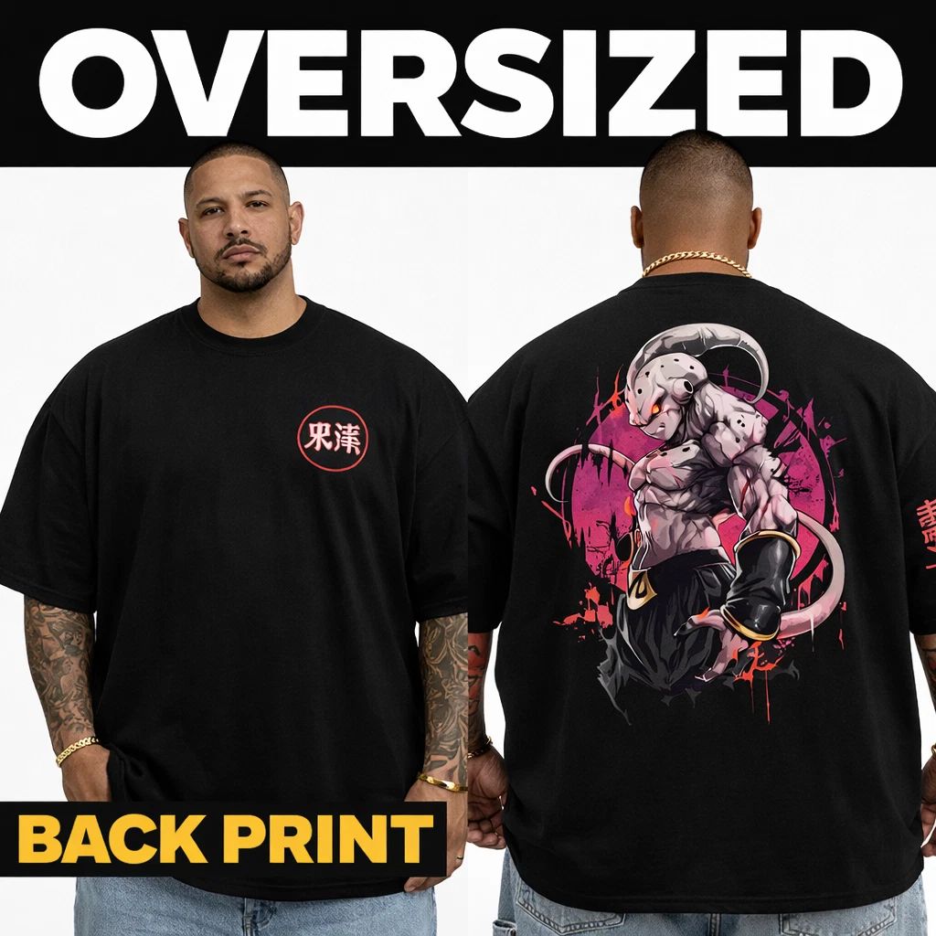 Mens Oversized Anime Back Print TShirt Japanese Streetwear Graphic Cotton Tee Unisex T-shirt, Sweatshirt, Hoodie, Long Sleeve Tee - T-Shirt, Sweatshirt, Hoodie