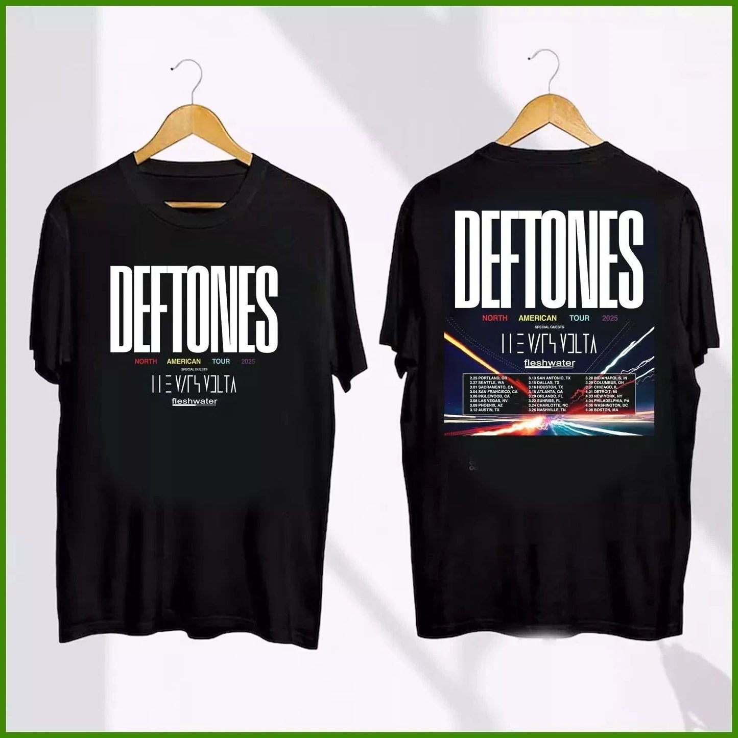 2025 Deftones North American Tour with The Mars Volta and Fleshwater Tshirt Unisex T-shirt, Sweatshirt, Hoodie, Long Sleeve Tee - T-Shirt, Sweatshirt, Hoodie