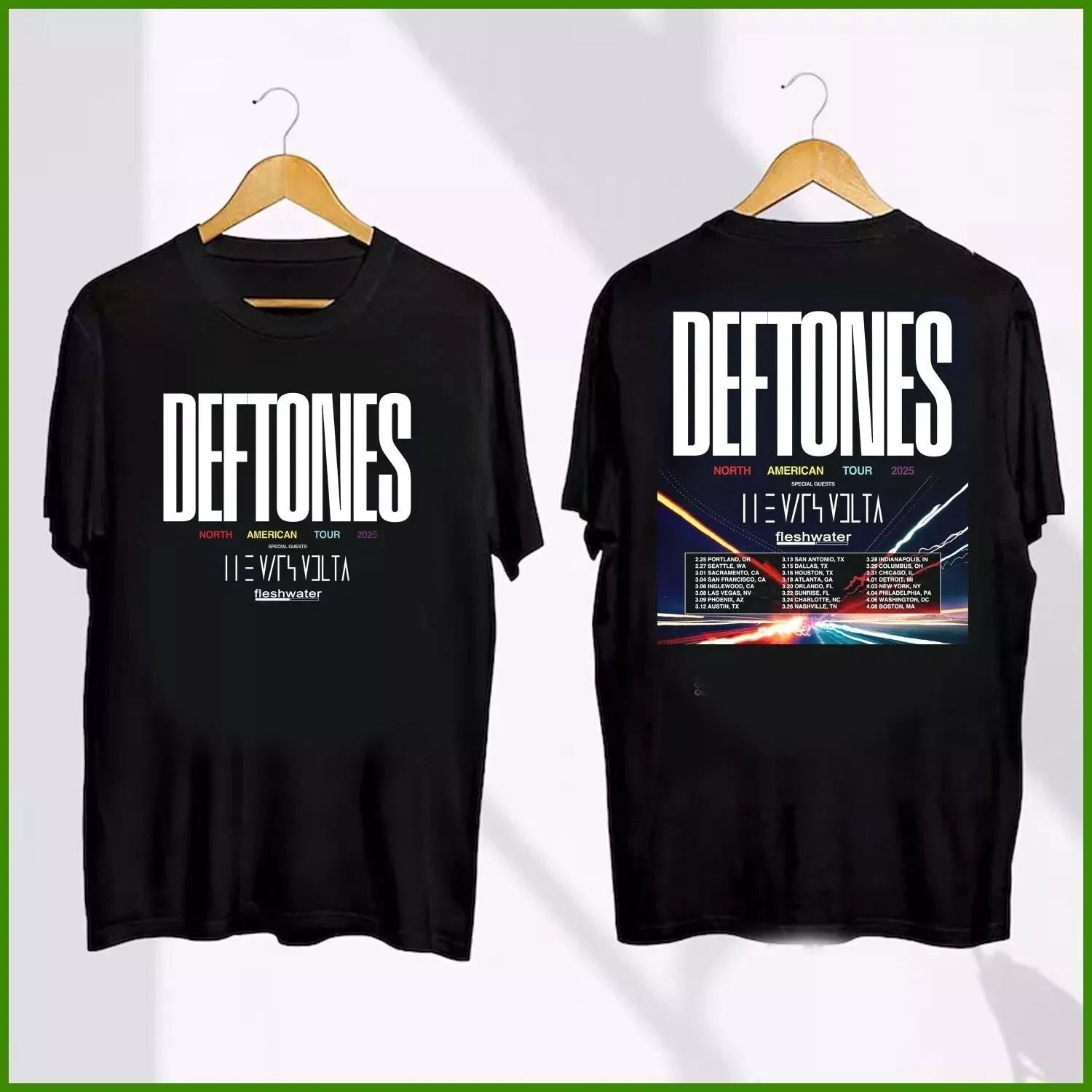 2025 Deftones North American Tour with The Mars Volta and Fleshwater Tshirt Unisex T-shirt, Sweatshirt, Hoodie, Long Sleeve Tee - T-Shirt, Sweatshirt, Hoodie