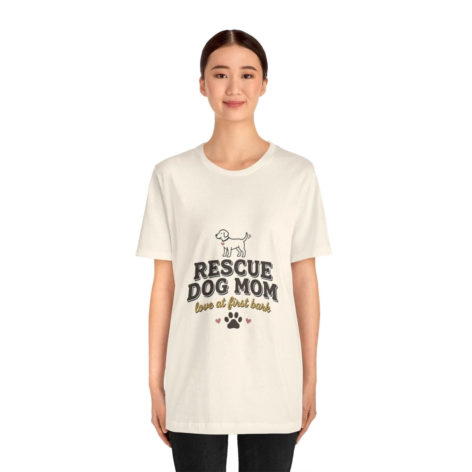 Rescue Dog Mom tee | Rescue Dog, paw print, dog lover shirt Unisex T-shirt, Sweatshirt, Hoodie, Long Sleeve Tee - T-Shirt, Sweatshirt, Hoodie