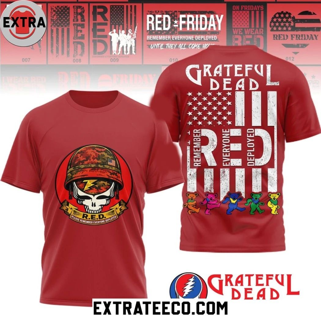 Grateful Dead R.E.D. Friday Remember Everyone Deployed Logo Two Sided Shirt  Perfect Gift for Men & Women - T-Shirt, Sweatshirt, Hoodie