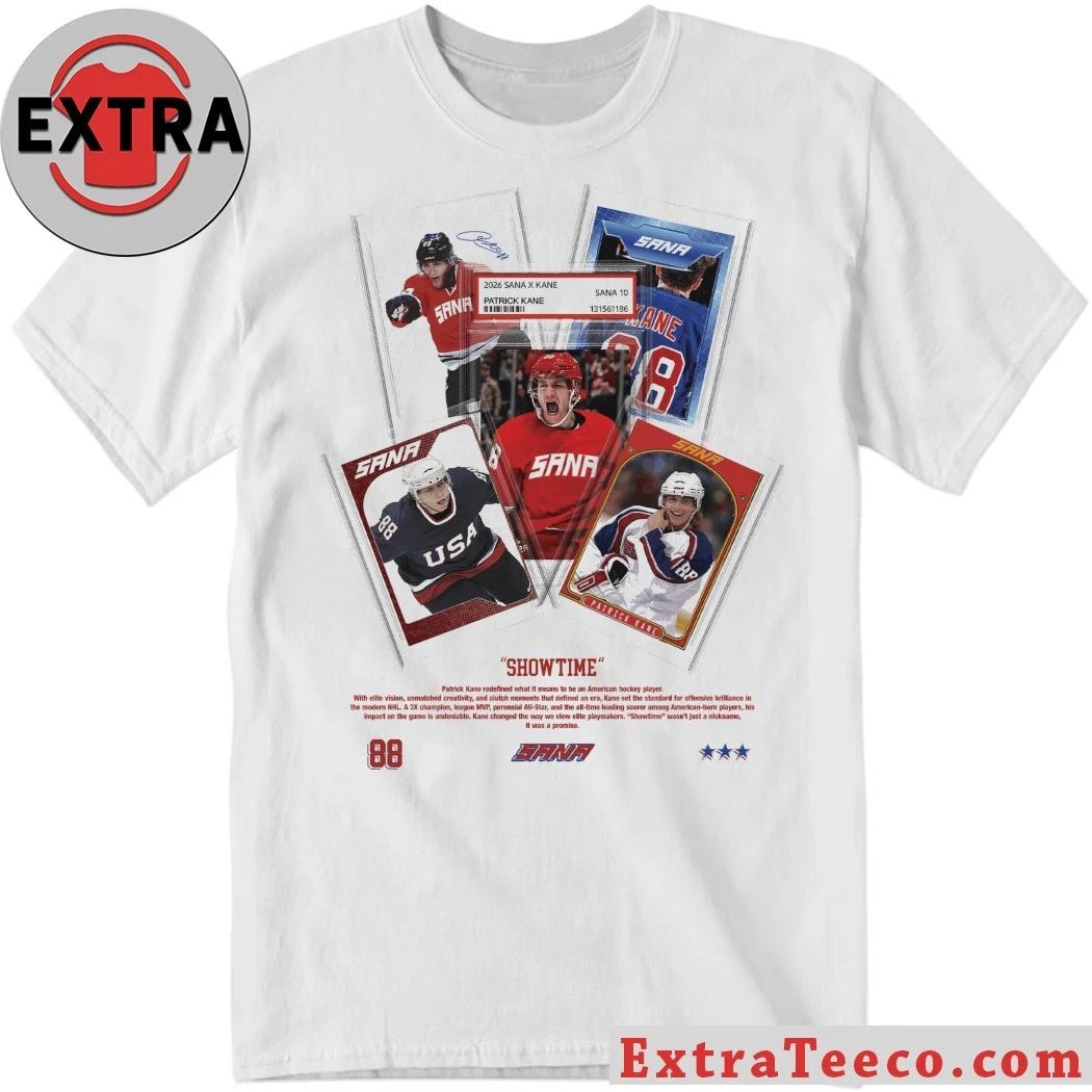Professional hockey player Patrick Kane trading card 2026 SANA X KANE T-Shirt Unisex T-shirt, Sweatshirt, Hoodie, Long Sleeve Tee - T-Shirt, Sweatshirt, Hoodie