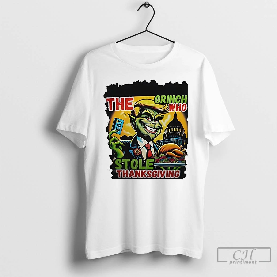 Premium Trump The Grinch Turkey Who Stole Thanksgiving Ebt Funny Christmas T Shirts Unisex T-shirt, Sweatshirt, Hoodie, Long Sleeve Tee - T-Shirt, Sweatshirt, Hoodie