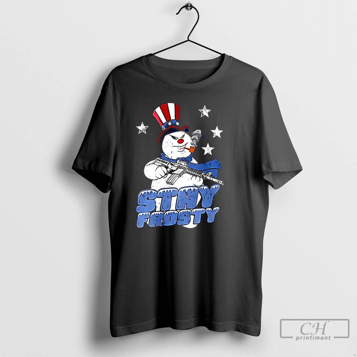 Premium Stay Frosty Snowman Christmas T Shirts Unisex T-shirt, Sweatshirt, Hoodie, Long Sleeve Tee - T-Shirt, Sweatshirt, Hoodie