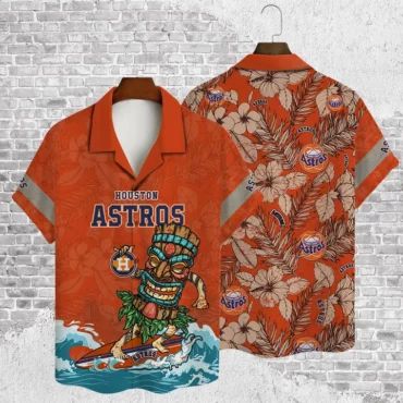 Houston Astros Surfing Tiki Hawaiian Shirt Unisex T-shirt, Sweatshirt, Hoodie, Long Sleeve Tee - T-Shirt, Sweatshirt, Hoodie