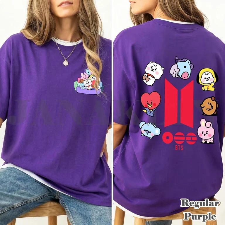 BTS World Tour Concert 2026 Graphic Tee, BT21 Army Cute Character Shirt, Bangta Unisex T-shirt, Sweatshirt, Hoodie, Long Sleeve Tee - T-Shirt, Sweatshirt, Hoodie