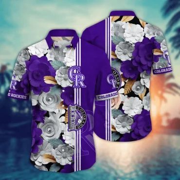 Colorado Rockies Autumn Bloom Hawaiian Shirt Unisex T-shirt, Sweatshirt, Hoodie, Long Sleeve Tee - T-Shirt, Sweatshirt, Hoodie