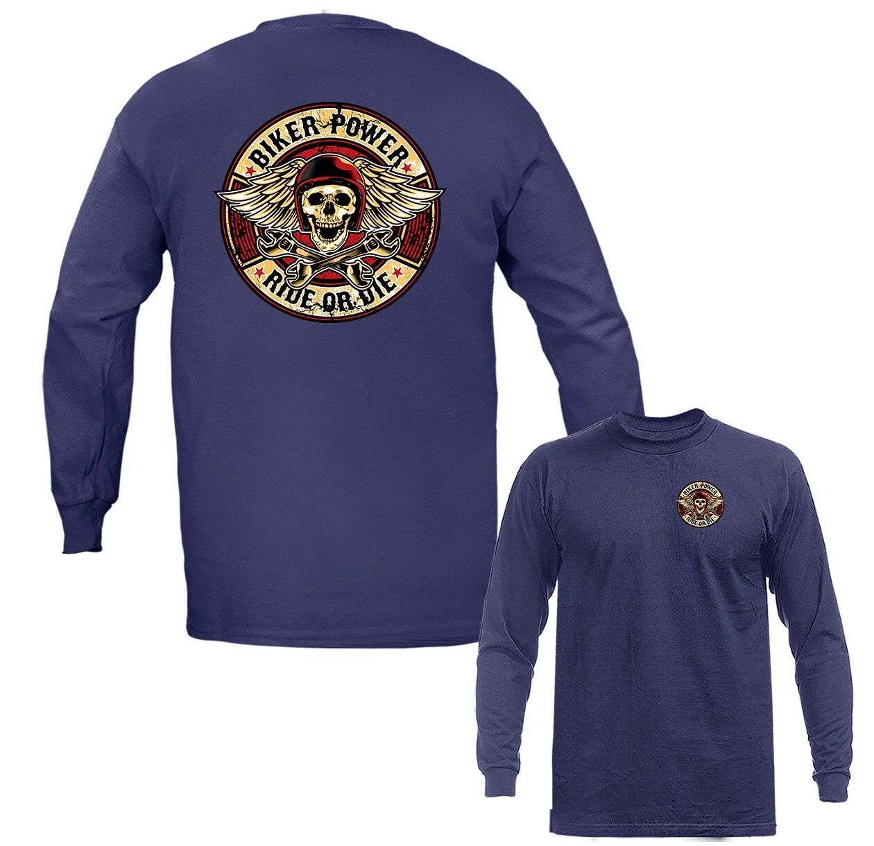 Biker Power Bikers Vintage Classic Custom Motorcycle Graphic Long Sleeve Unisex T-shirt, Sweatshirt, Hoodie, Long Sleeve Tee - T-Shirt, Sweatshirt, Hoodie