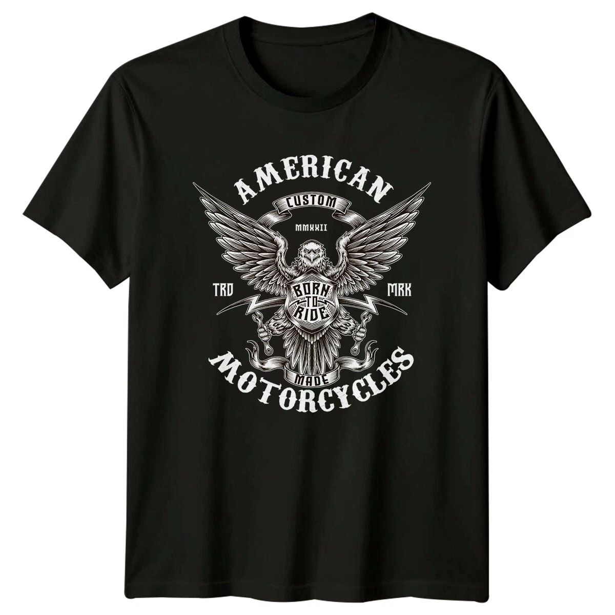 American Custom Motorcycles Born To Ride Graphic Mens T-Shirt Ladies Tee Unisex T-shirt, Sweatshirt, Hoodie, Long Sleeve Tee - T-Shirt, Sweatshirt, Hoodie