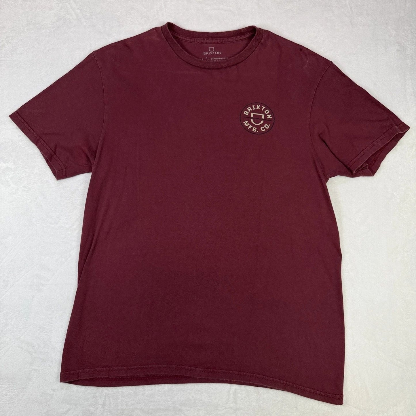 Brixton Men's Graphic T-Shirt Size Medium Burgundy Short Sleeve Standard Fit Unisex T-shirt, Sweatshirt, Hoodie, Long Sleeve Tee - T-Shirt, Sweatshirt, Hoodie