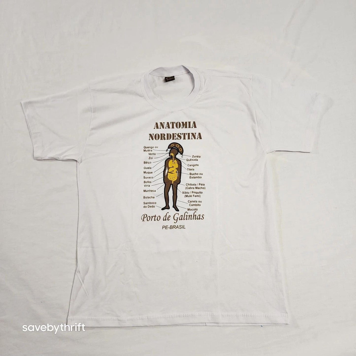 Bordados T-Shirt Men's White Anatomia Nordestina Print Short Sleeve Pullover L Unisex T-shirt, Sweatshirt, Hoodie, Long Sleeve Tee - T-Shirt, Sweatshirt, Hoodie