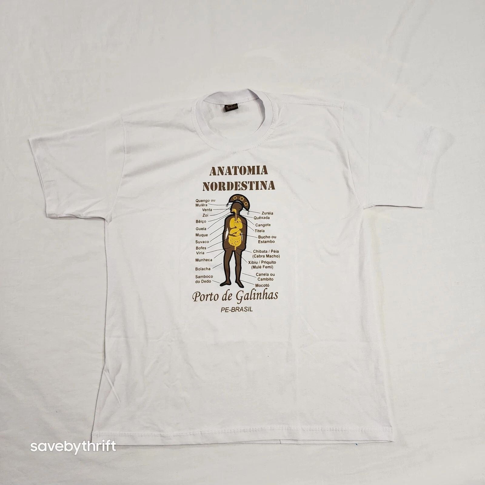 Bordados T-Shirt Men's White Anatomia Nordestina Print Short Sleeve Pullover L Unisex T-shirt, Sweatshirt, Hoodie, Long Sleeve Tee - T-Shirt, Sweatshirt, Hoodie