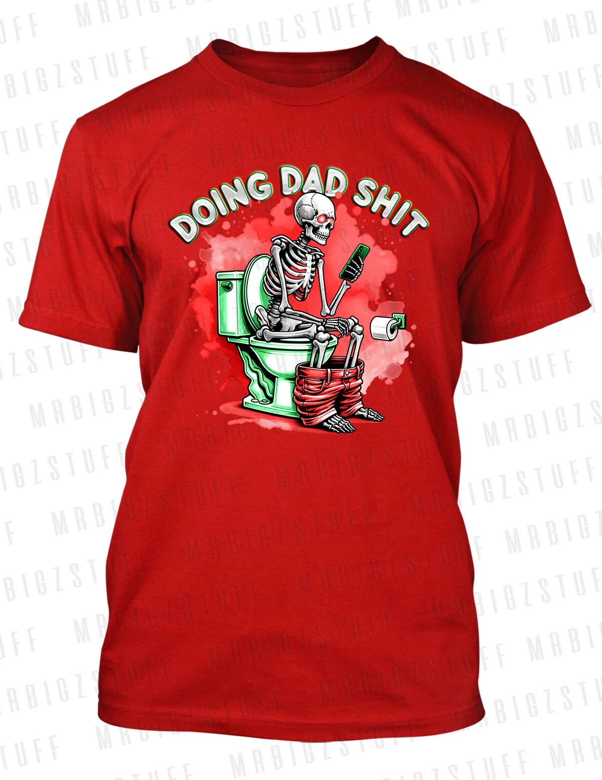 Fathers Day Tee Shirt Doing Dad Sh*t Funny Skull on Toilet Men's Big Tall SM Tee Unisex T-shirt, Sweatshirt, Hoodie, Long Sleeve Tee - T-Shirt, Sweatshirt, Hoodie