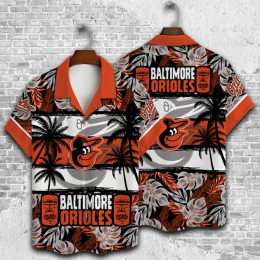 Baltimore Orioles Tiki Palms Hawaiian Shirt Unisex T-shirt, Sweatshirt, Hoodie, Long Sleeve Tee - T-Shirt, Sweatshirt, Hoodie