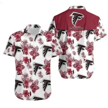 Atlanta Falcons Hibiscus Breeze Hawaiian Shirt Unisex T-shirt, Sweatshirt, Hoodie, Long Sleeve Tee - T-Shirt, Sweatshirt, Hoodie