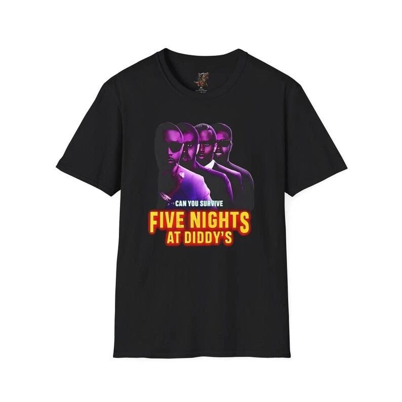 Five Nights At Diddy's. Funny, Meme, FNAF T-Shirt, Unisex Tee, US size Unisex T-shirt, Sweatshirt, Hoodie, Long Sleeve Tee - T-Shirt, Sweatshirt, Hoodie