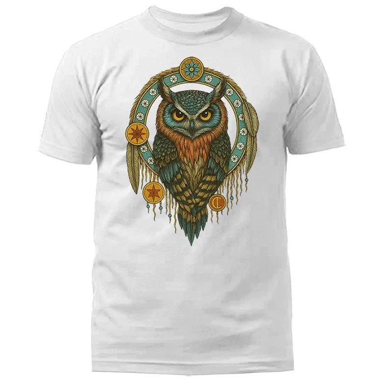 Native American-Inspired Owl Dreamcatcher Feather Animal T-shirt Unisex T-shirt, Sweatshirt, Hoodie, Long Sleeve Tee - T-Shirt, Sweatshirt, Hoodie