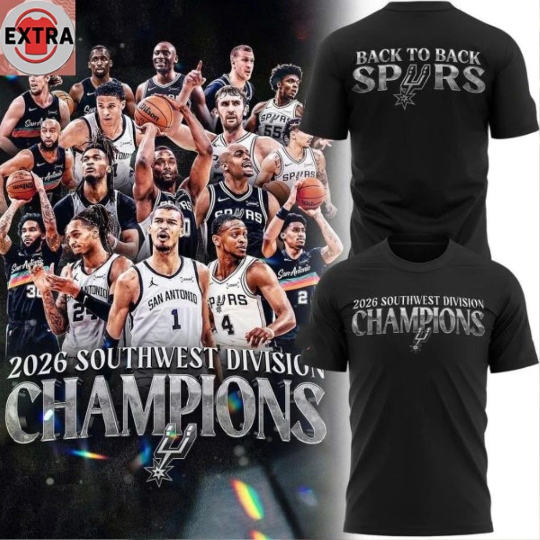 San Antonio Spurs 2026 Southwest Division Champions Back to Back Logo Shirt Unisex T-shirt, Sweatshirt, Hoodie, Long Sleeve Tee - T-Shirt, Sweatshirt, Hoodie