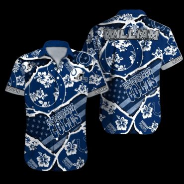 Personalized Indianapolis Colts Island Endzone Hawaiian Shirt Unisex T-shirt, Sweatshirt, Hoodie, Long Sleeve Tee - T-Shirt, Sweatshirt, Hoodie