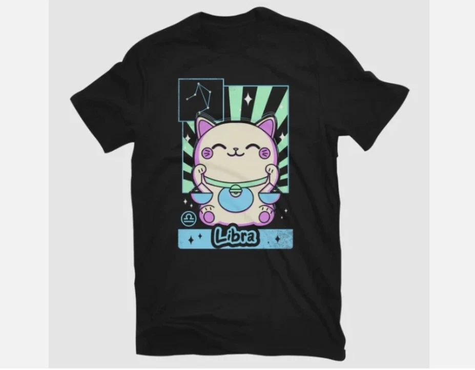 Kawaii Libra Scrape Zodiac Sign Astrological Astrology Scales Men's T-shirt Unisex T-shirt, Sweatshirt, Hoodie, Long Sleeve Tee - T-Shirt, Sweatshirt, Hoodie
