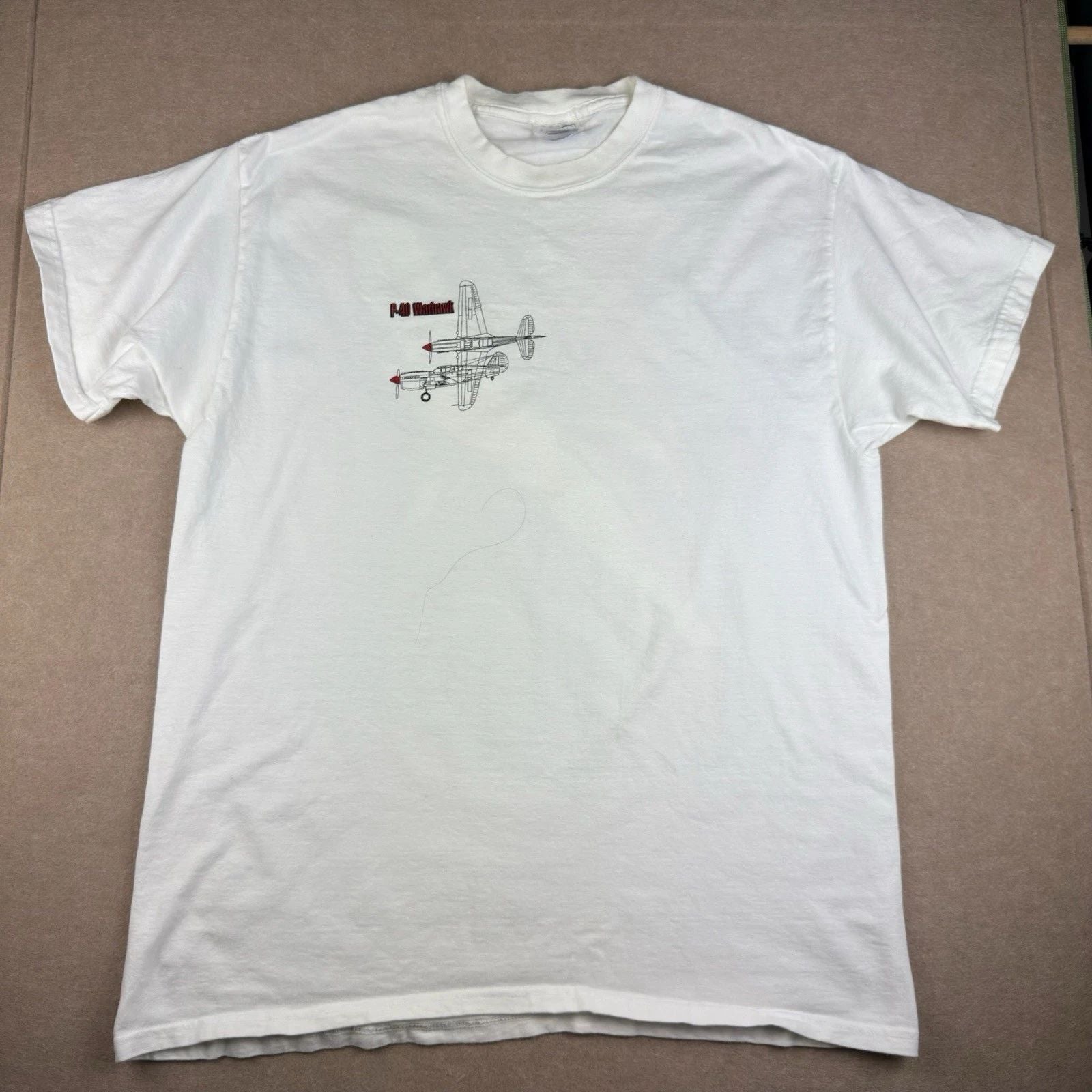 Vintage F-40 Warhawk Shirt Men's L White WWII Fighter Plane 90's Air Force Tee Unisex T-shirt, Sweatshirt, Hoodie, Long Sleeve Tee - T-Shirt, Sweatshirt, Hoodie