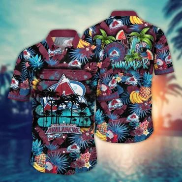 Colorado Avalanche Tropical Summer Hawaiian Shirt Unisex T-shirt, Sweatshirt, Hoodie, Long Sleeve Tee - T-Shirt, Sweatshirt, Hoodie
